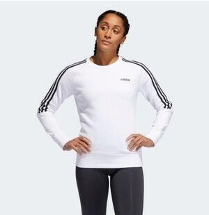 New Adidas 3-Stripes Crew Sweatshirt Size Large